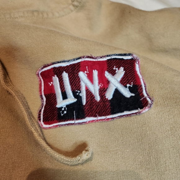Unxpected UNX Men's White& Tan Hoodie Size Medium A29 - Picture 6 of 10